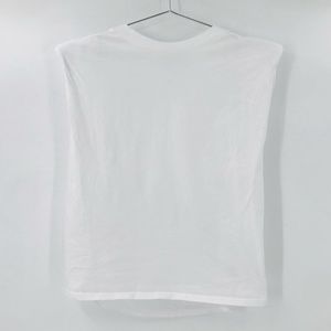 Babaton Cap Sleeve Shoulder Pad Tee White Size Small